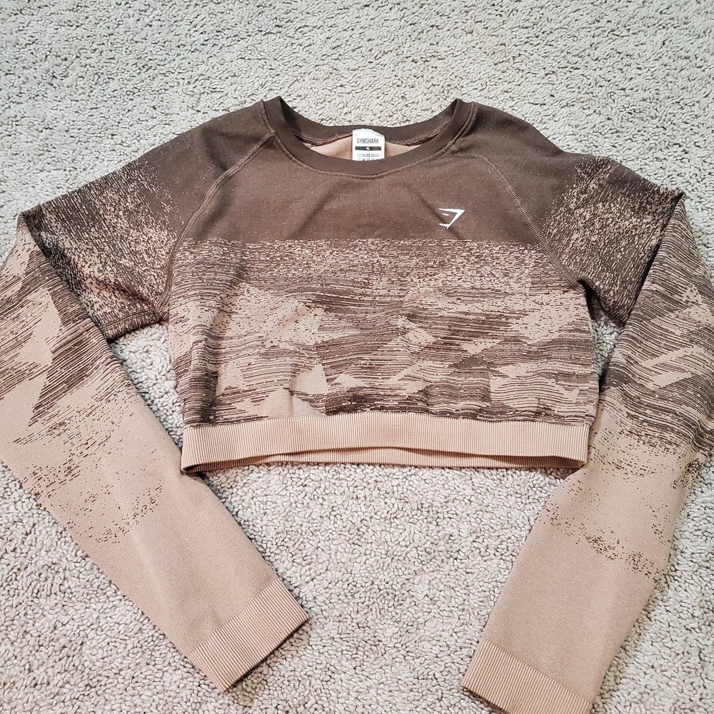 Gymshark Brown Patterned Crop Top